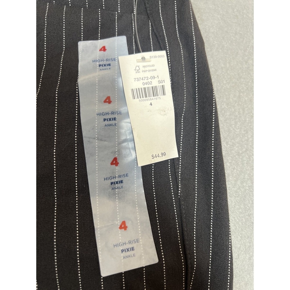 Old Navy Women's High-Rise Pixie Ankle Pants Size 4 Black Pinstripe NWT Stretch - Picture 4 of 9